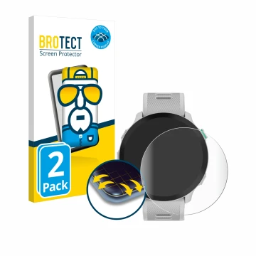 Parte frontale di una confezione del prodotto con il logo del marchio BROTECT. Accanto è raffigurato il dispositivo Garmin For