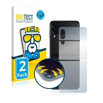 Parte frontale di una confezione del prodotto con il logo del marchio BROTECT. Accanto è raffigurato il dispositivo Samsung Ga