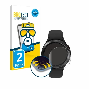Parte frontale di una confezione del prodotto con il logo del marchio BROTECT. Accanto è raffigurato il dispositivo Samsung Ga