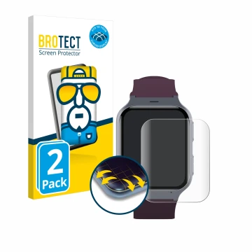 Parte frontale di una confezione del prodotto con il logo del marchio BROTECT. Accanto è raffigurato il dispositivo TCL Safety