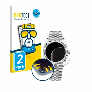 Parte frontale di una confezione del prodotto con il logo del marchio BROTECT. Accanto è raffigurato il dispositivo Rolex Date