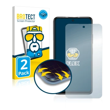 Parte frontale di una confezione del prodotto con il logo del marchio BROTECT. Accanto è raffigurato il dispositivo Xiaomi Poc