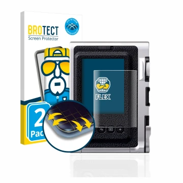 Parte frontale di una confezione del prodotto con il logo del marchio BROTECT. Accanto è raffigurato il dispositivo Fujifilm I