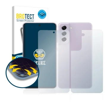 Parte frontale di una confezione del prodotto con il logo del marchio BROTECT. Accanto è raffigurato il dispositivo Samsung Ga