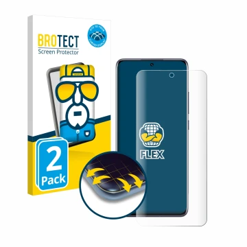 Parte frontale di una confezione del prodotto con il logo del marchio BROTECT. Accanto è raffigurato il dispositivo Xiaomi 12 