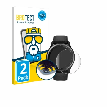 Parte frontale di una confezione del prodotto con il logo del marchio BROTECT. Accanto è raffigurato il dispositivo Garmin Viv