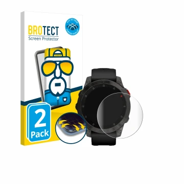 Parte frontale di una confezione del prodotto con il logo del marchio BROTECT. Accanto è raffigurato il dispositivo Garmin epi