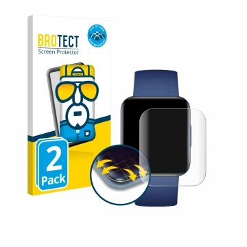 Parte frontale di una confezione del prodotto con il logo del marchio BROTECT. Accanto è raffigurato il dispositivo Xiaomi Poc