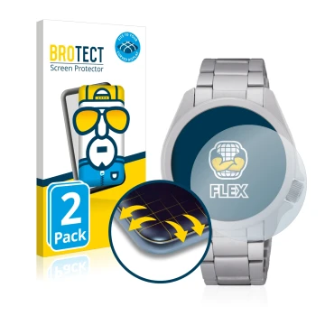 Parte frontale di una confezione del prodotto con il logo del marchio BROTECT. Accanto è raffigurato il dispositivo Seiko 5 Sp