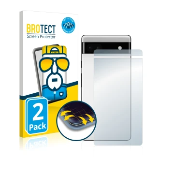 Parte frontale di una confezione del prodotto con il logo del marchio BROTECT. Accanto è raffigurato il dispositivo Google Pix