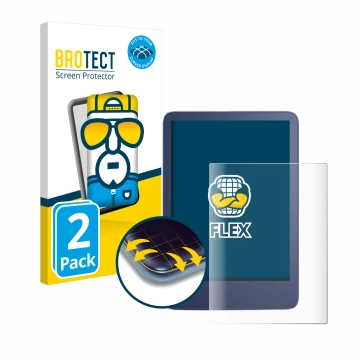 Parte frontale di una confezione del prodotto con il logo del marchio BROTECT. Accanto è raffigurato il dispositivo Amazon Kin