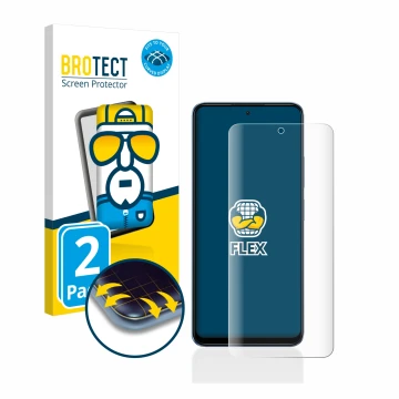 Parte frontale di una confezione del prodotto con il logo del marchio BROTECT. Accanto è raffigurato il dispositivo Xiaomi Red