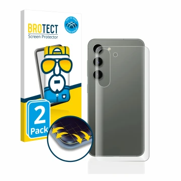 Parte frontale di una confezione del prodotto con il logo del marchio BROTECT. Accanto è raffigurato il dispositivo Samsung Ga