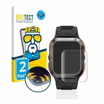 Parte frontale di una confezione del prodotto con il logo del marchio BROTECT. Accanto è raffigurato il dispositivo Kospet Tan