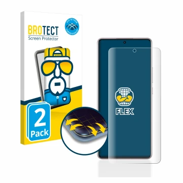 Parte frontale di una confezione del prodotto con il logo del marchio BROTECT. Accanto è raffigurato il dispositivo Xiaomi Red