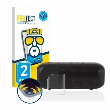 Parte frontale di una confezione del prodotto con il logo del marchio BROTECT. Accanto è raffigurato il dispositivo JBL Tuner 