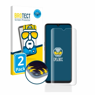 Parte frontale di una confezione del prodotto con il logo del marchio BROTECT. Accanto è raffigurato il dispositivo Oppo A77 5