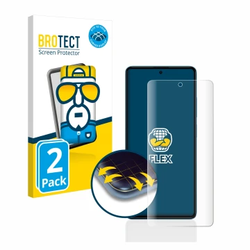 Parte frontale di una confezione del prodotto con il logo del marchio BROTECT. Accanto è raffigurato il dispositivo Xiaomi Poc