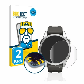 Parte frontale di una confezione del prodotto con il logo del marchio BROTECT. Accanto è raffigurato il dispositivo Garmin Fen