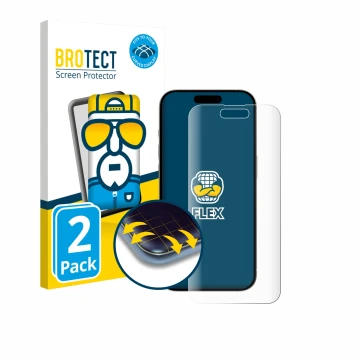 Parte frontale di una confezione del prodotto con il logo del marchio BROTECT. Accanto è raffigurato il dispositivo Apple iPho