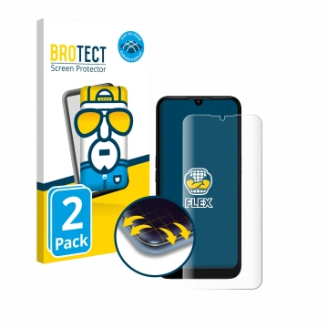 Parte frontale di una confezione del prodotto con il logo del marchio BROTECT. Accanto è raffigurato il dispositivo Doro 8200 