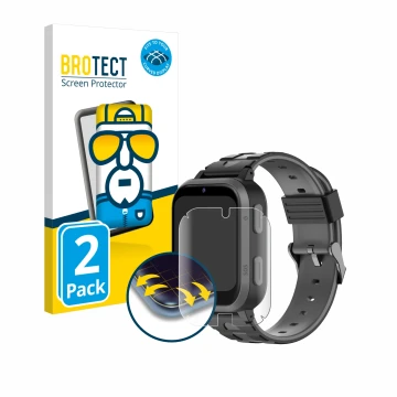 Parte frontale di una confezione del prodotto con il logo del marchio BROTECT. Accanto è raffigurato il dispositivo Beafon Kid