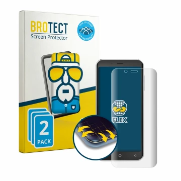 Parte frontale di una confezione del prodotto con il logo del marchio BROTECT. Accanto è raffigurato il dispositivo Emporia Sm