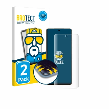 Parte frontale di una confezione del prodotto con il logo del marchio BROTECT. Accanto è raffigurato il dispositivo Vivo X100 