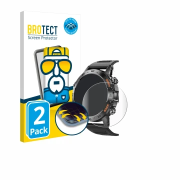 Parte frontale di una confezione del prodotto con il logo del marchio BROTECT. Accanto è raffigurato il dispositivo Lemfo Smar