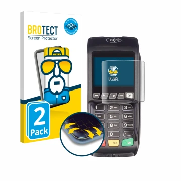 Parte frontale di una confezione del prodotto con il logo del marchio BROTECT. Accanto è raffigurato il dispositivo ingenico D