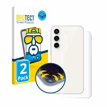 Parte frontale di una confezione del prodotto con il logo del marchio BROTECT. Accanto è raffigurato il dispositivo Samsung Ga