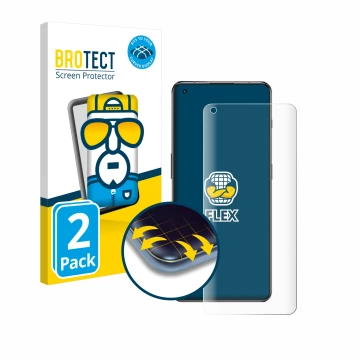 Parte frontale di una confezione del prodotto con il logo del marchio BROTECT. Accanto è raffigurato il dispositivo OnePlus 11