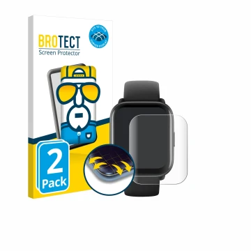 Parte frontale di una confezione del prodotto con il logo del marchio BROTECT. Accanto è raffigurato il dispositivo Amazfit Ac