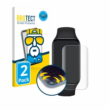 Parte frontale di una confezione del prodotto con il logo del marchio BROTECT. Accanto è raffigurato il dispositivo Xiaomi Sma