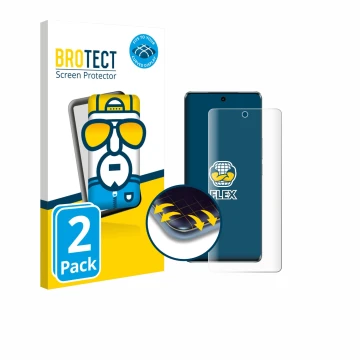 Parte frontale di una confezione del prodotto con il logo del marchio BROTECT. Accanto è raffigurato il dispositivo Vivo V30 P