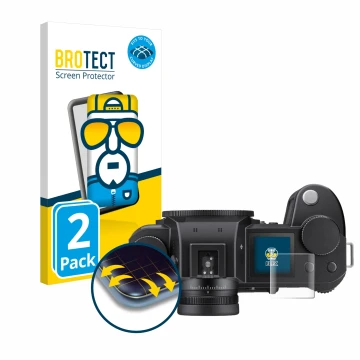 Parte frontale di una confezione del prodotto con il logo del marchio BROTECT. Accanto è raffigurato il dispositivo Leica SL3 