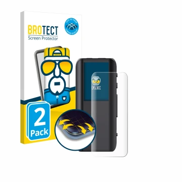 Parte frontale di una confezione del prodotto con il logo del marchio BROTECT. Accanto è raffigurato il dispositivo FiiO BTR15