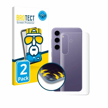Parte frontale di una confezione del prodotto con il logo del marchio BROTECT. Accanto è raffigurato il dispositivo Samsung Ga