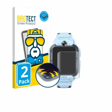 Parte frontale di una confezione del prodotto con il logo del marchio BROTECT. Accanto è raffigurato il dispositivo Imoo Watch