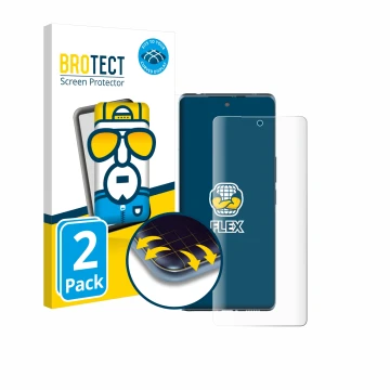 Parte frontale di una confezione del prodotto con il logo del marchio BROTECT. Accanto è raffigurato il dispositivo HTC U24 Pr