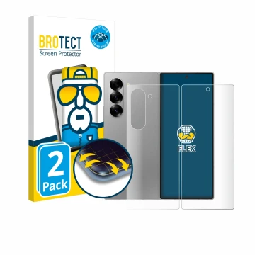 Parte frontale di una confezione del prodotto con il logo del marchio BROTECT. Accanto è raffigurato il dispositivo Samsung Ga