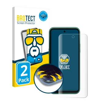 Parte frontale di una confezione del prodotto con il logo del marchio BROTECT. Accanto è raffigurato il dispositivo Nokia XR21