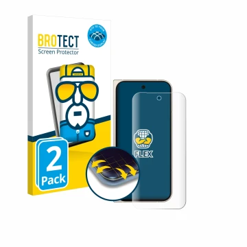 Parte frontale di una confezione del prodotto con il logo del marchio BROTECT. Accanto è raffigurato il dispositivo Google Pix