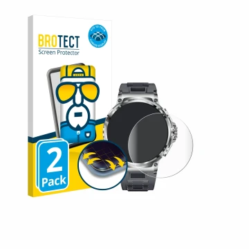 Parte frontale di una confezione del prodotto con il logo del marchio BROTECT. Accanto è raffigurato il dispositivo Smartwatch