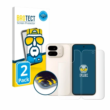 Parte frontale di una confezione del prodotto con il logo del marchio BROTECT. Accanto è raffigurato il dispositivo Google Pix