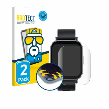 Parte frontale di una confezione del prodotto con il logo del marchio BROTECT. Accanto è raffigurato il dispositivo Xiaomi Red