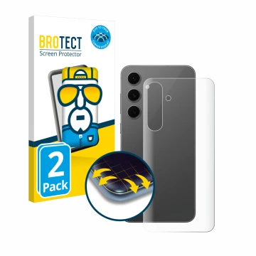 Parte frontale di una confezione del prodotto con il logo del marchio BROTECT. Accanto è raffigurato il dispositivo Samsung Ga