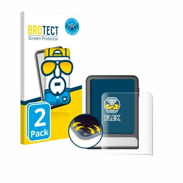 Parte frontale di una confezione del prodotto con il logo del marchio BROTECT. Accanto è raffigurato il dispositivo Ledger Fle