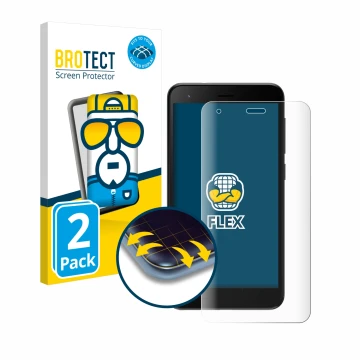 Parte frontale di una confezione del prodotto con il logo del marchio BROTECT. Accanto è raffigurato il dispositivo ZTE Blade 