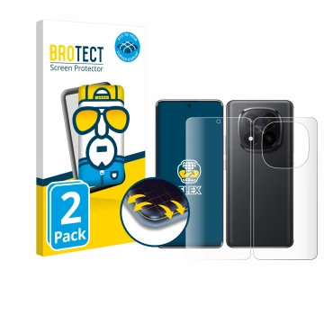 Parte frontale di una confezione del prodotto con il logo del marchio BROTECT. Accanto è raffigurato il dispositivo Xiaomi Red